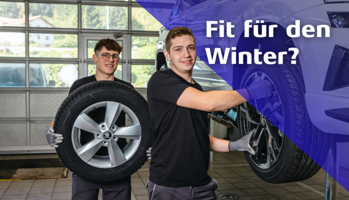 Fit für den Winter? Unser Reifenwechsel Team beim ausrüsten eines Fahrzeugs mit Winterrädern