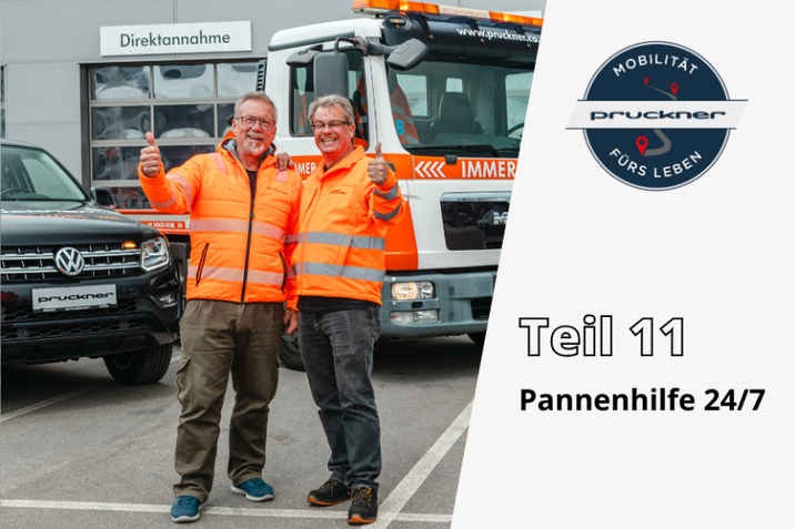 Jetzt zum Thema Pannenhilfe 24/7 im Pruckner Blog "Mobilität fürs Leben" informieren - Pruckner Pannendienst beim Abschleppen eines Fahrzeugs